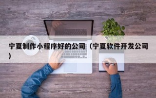 安顺宁夏制作小程序好的公司（宁夏软件开发公司）